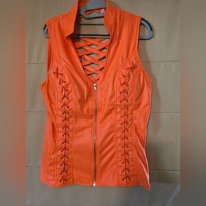 Women's Orange Sleeveless Shirt 2xl
